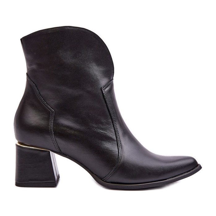 Lewski Shoes Damen-Cowboystiefel aus Leder mit hohem Absatz, Schwarz, Lewski 3166/B/2