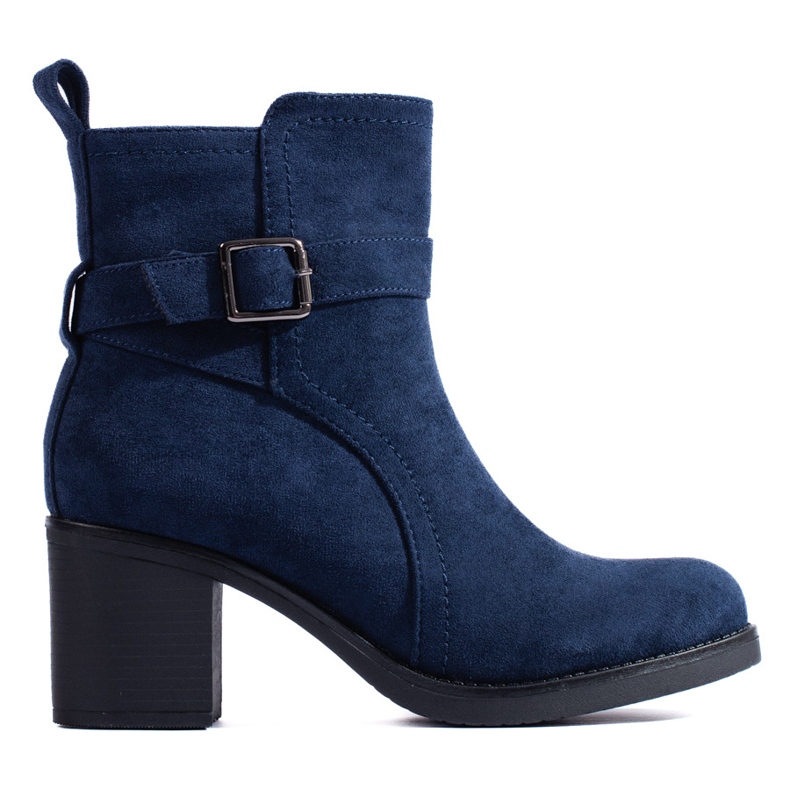 Marineblaue Wildleder-Stiefeletten von Shelovet