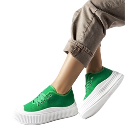 Grüne Rina-Plateau-Sneaker