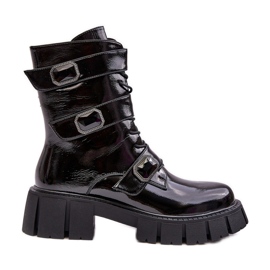 Damen-Arbeiterstiefel Lackschwarz S.Barski MR870-61