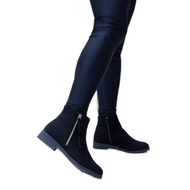 Schwarze isolierte Öko-Wildlederstiefel von Paien