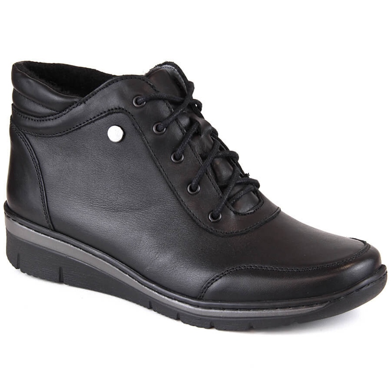 Bequeme, isolierte Damen-Lederstiefel, schwarz Helios 566