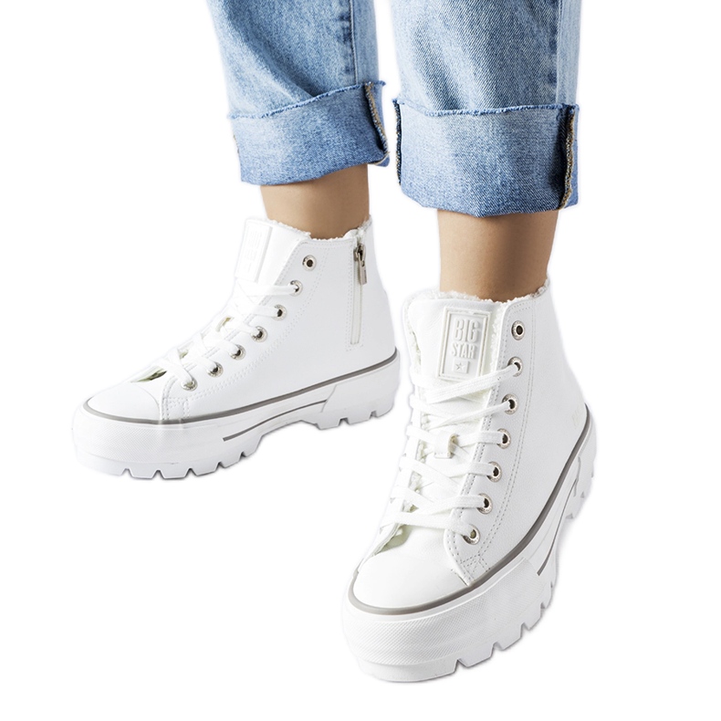 Weiße High-Top-Sneaker Big Star MM274037 Weiß