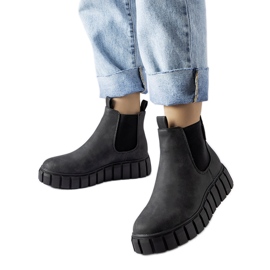 Schwarze Big Star MM274324 Slip-On-Stiefeletten