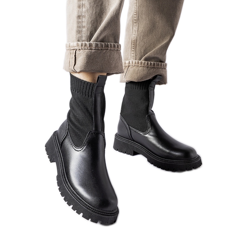 Schwarze Big Star MM274543 Slip-On-Stiefeletten