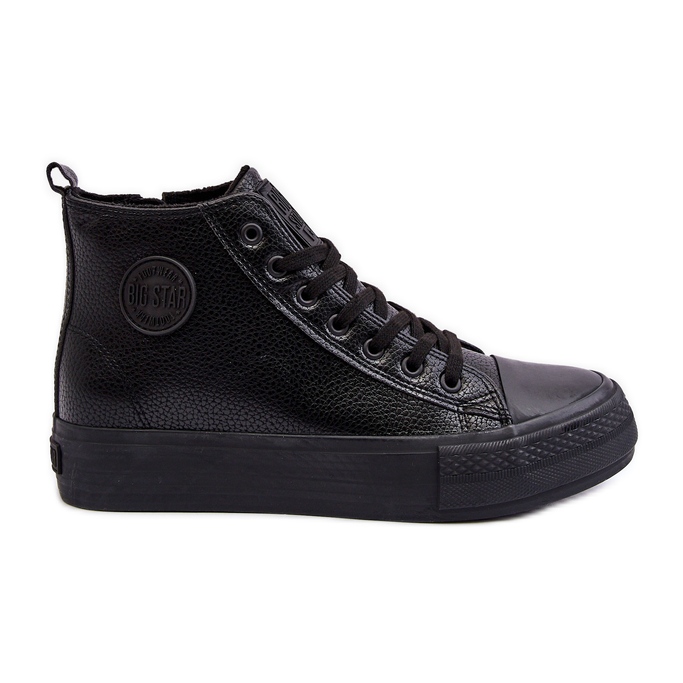 Isolierte High-Top-Sneaker für Herren mit Reißverschluss Black Big Star schwarz