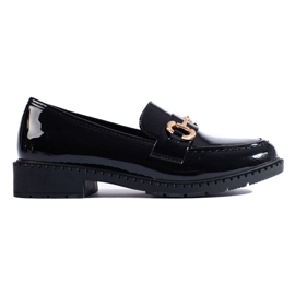 Elegante schwarze Shelovet-Loafer aus Lackleder