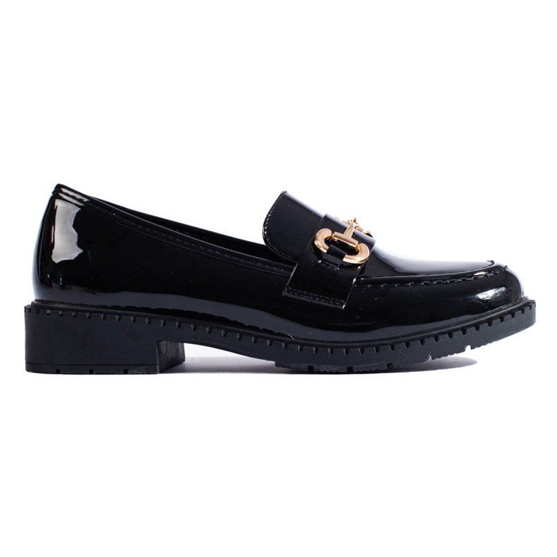 Elegante schwarze Shelovet-Loafer aus Lackleder