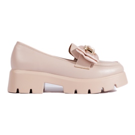 Shelovet Perlen-Loafer mit Schleife beige