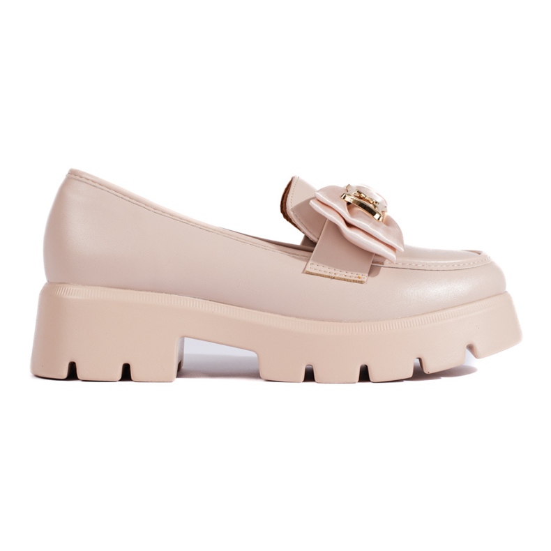 Shelovet Perlen-Loafer mit Schleife beige