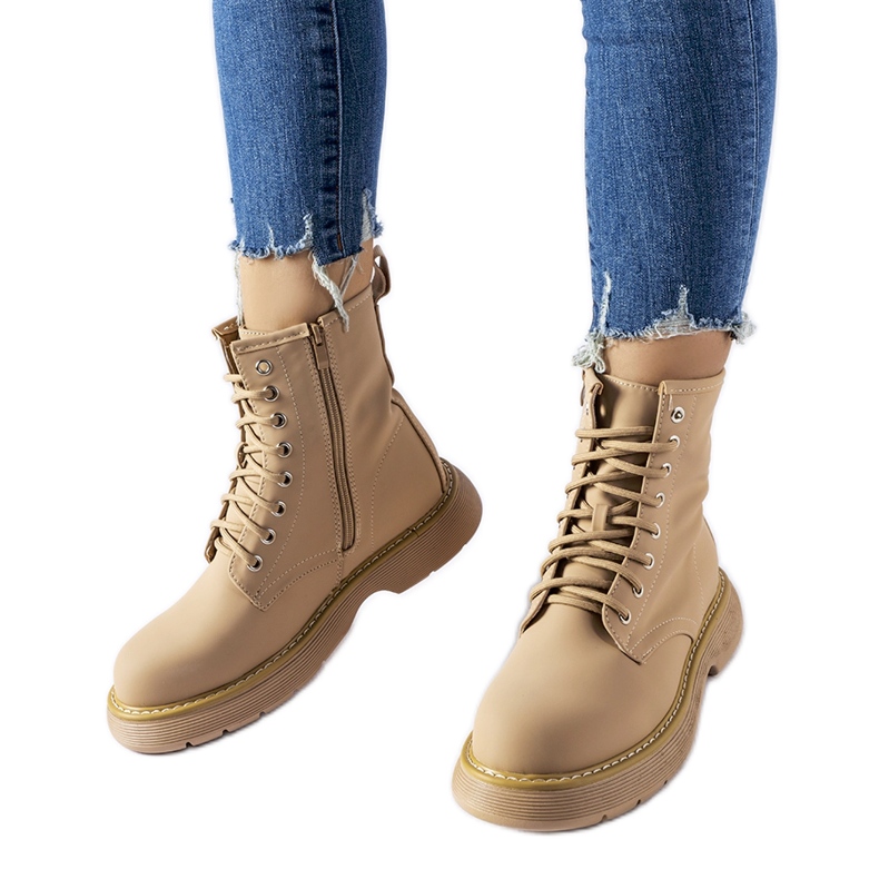 Inna Dunkelbeige klassische Benvenuto-Stiefel