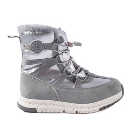Graue Kinder-Schneestiefel Big Star KK374171 silber-