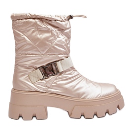 PH2 Damenstiefel mit massiver Sohle und flachem Absatz, Beige Werikse