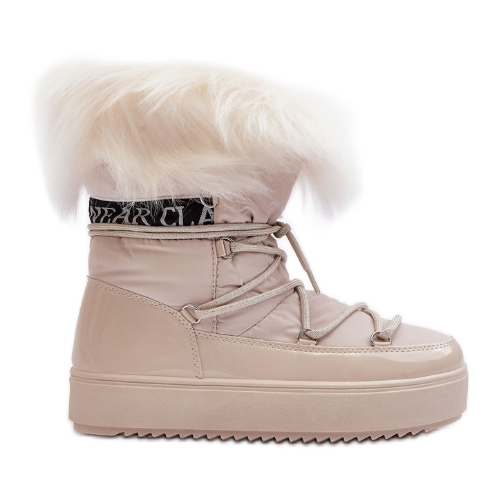 PS1 Damen-Schneestiefel mit Schnürung Hellbeige Santero