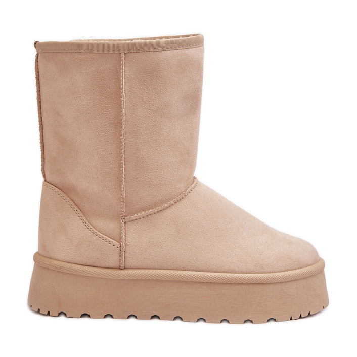 PS1 Beige Abrams Damen-Schneestiefel mit Pelzisolierung