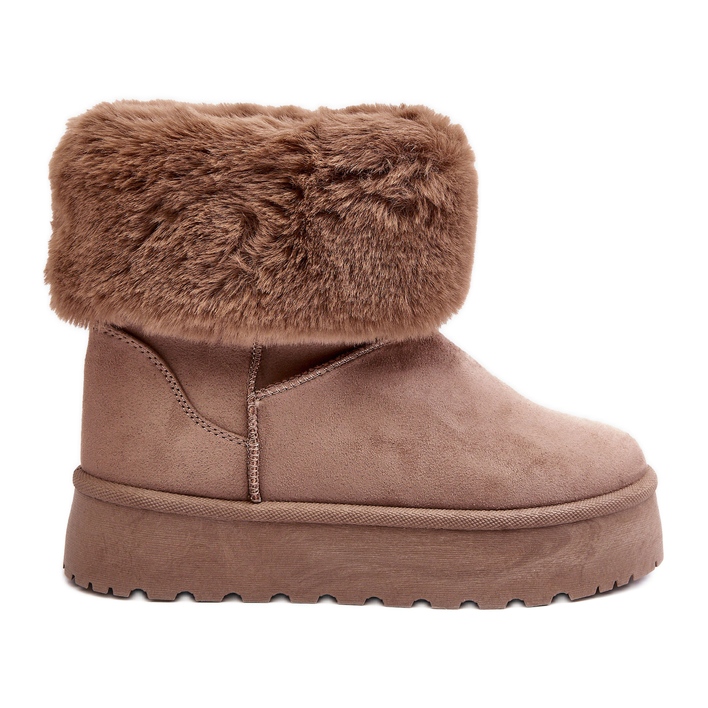 PS1 Beige Rainsa Damen-Schneestiefel mit Fell