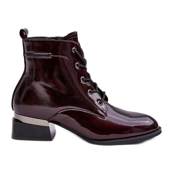 Vinceza Lackisolierte Stiefeletten Burgund Achonia rot