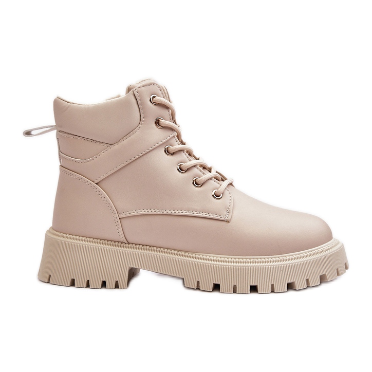 PE1 Isolierte Damenstiefel mit Reißverschluss Beige Gremiva