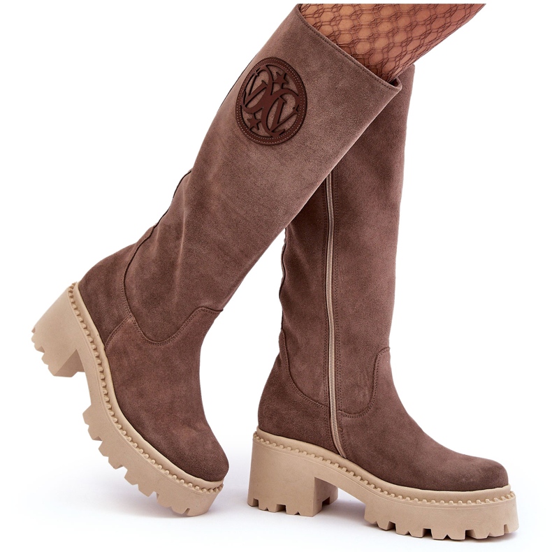 Lewski Shoes Overknee-Stiefel aus Wildleder für Damen, Braun, Lewski 3367