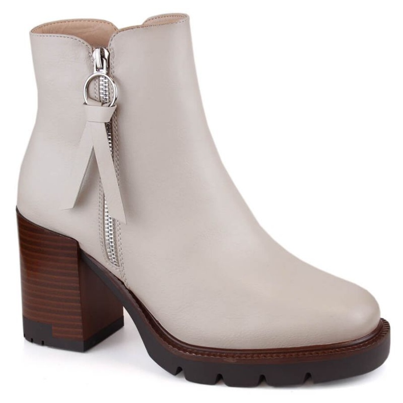 Isolierte Stiefeletten und Plateau Vinceza W JAN256, beige