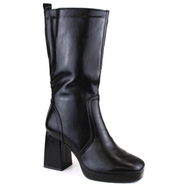 Jezzi W JEZ416A isolierte Stiefeletten mit Gummiband, schwarz