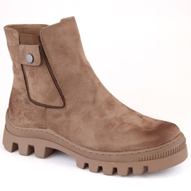 Wildlederstiefel mit Tasche, isoliert Potocki W WOL185 braun