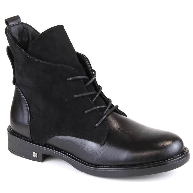 Isolierte Stiefeletten mit flachem Absatz Potocki W WOL88C, schwarz