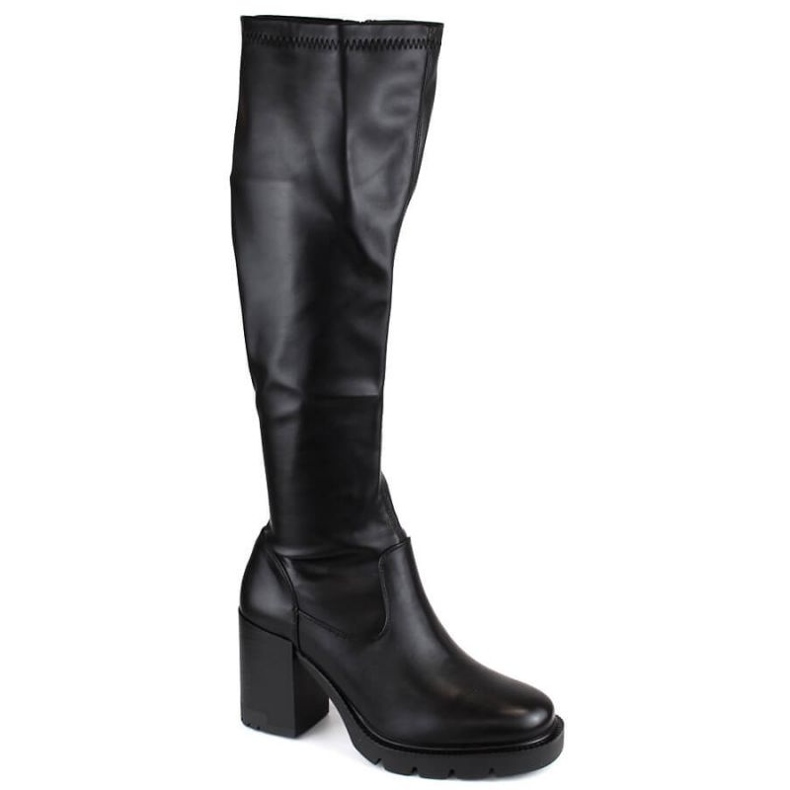 Elastische Stiefeletten und Plateau Potocki W WOL189 schwarz