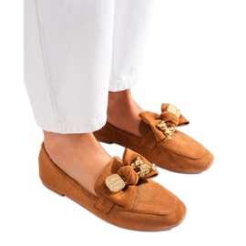 Shelovet Damen-Mokassins aus braunem Wildleder