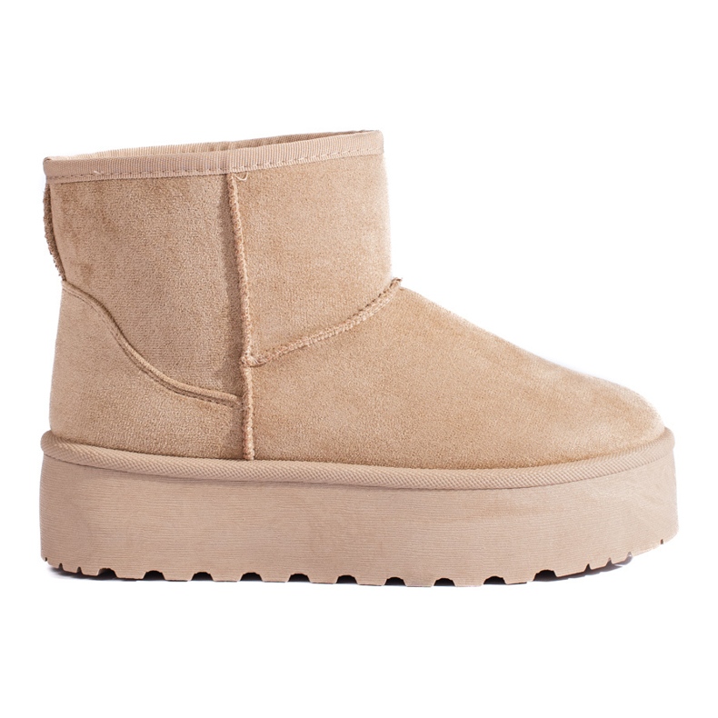 Schneestiefel für Damen auf der beigen Shelovet-Plattform