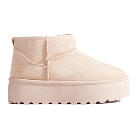 Beige kurze Schneestiefel auf der Shelovet-Plattform