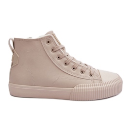 Isolierte Damen-Sneaker mit Reißverschluss, hellbeige, Big Star MM274018