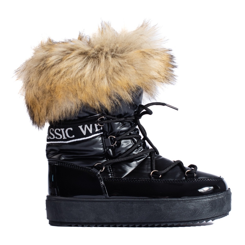 Vinceza Schwarze Shelovet-Schneestiefel mit Fell