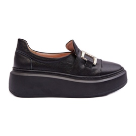 Lewski Shoes Damen-Lederschuhe auf der Plattform Schwarz Lewski 3398/2