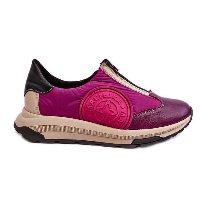 Damen-Sportschuhe aus Leder Maciejka 06296-15 Fuchsia rosa