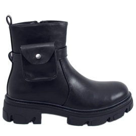 Martel Schwarze Stiefeletten mit abnehmbarer Tasche