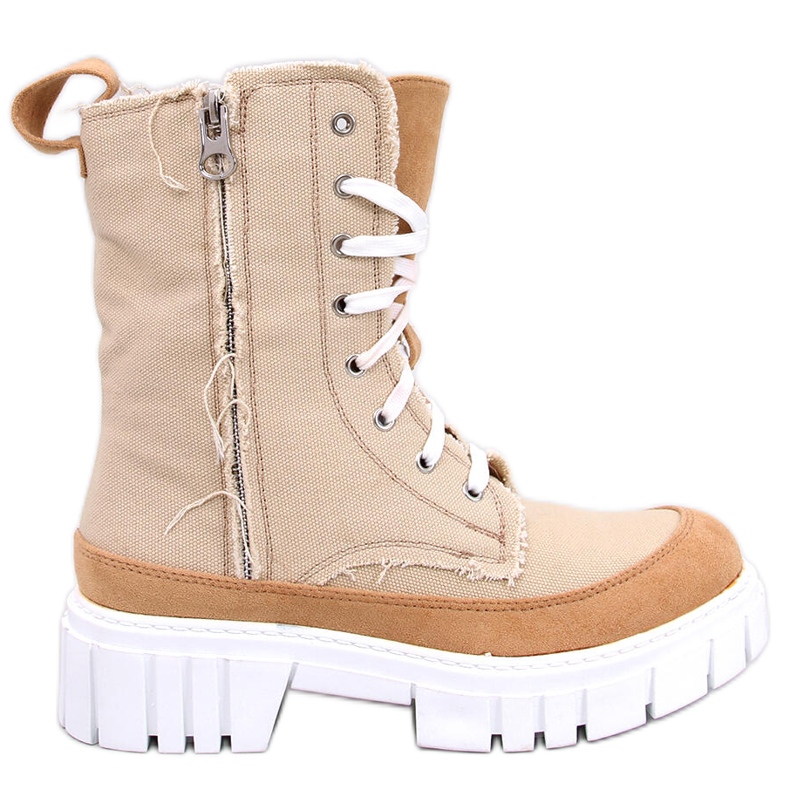 Vaugh Beige Canvas-Stiefeletten mit Protektor