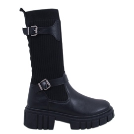 Rhea Schwarze Stiefel mit flexiblem Obermaterial