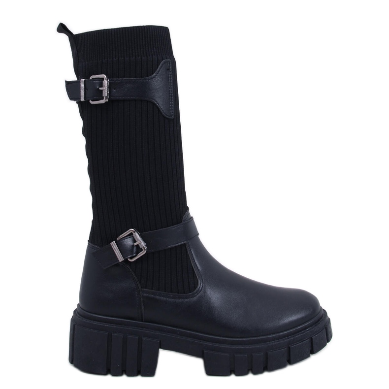 Rhea Schwarze Stiefel mit flexiblem Obermaterial