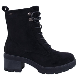 Reed Schwarze bequeme Stiefeletten mit hohem Absatz