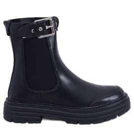 Stoke Black Pu Damen-Chelsea-Stiefel schwarz
