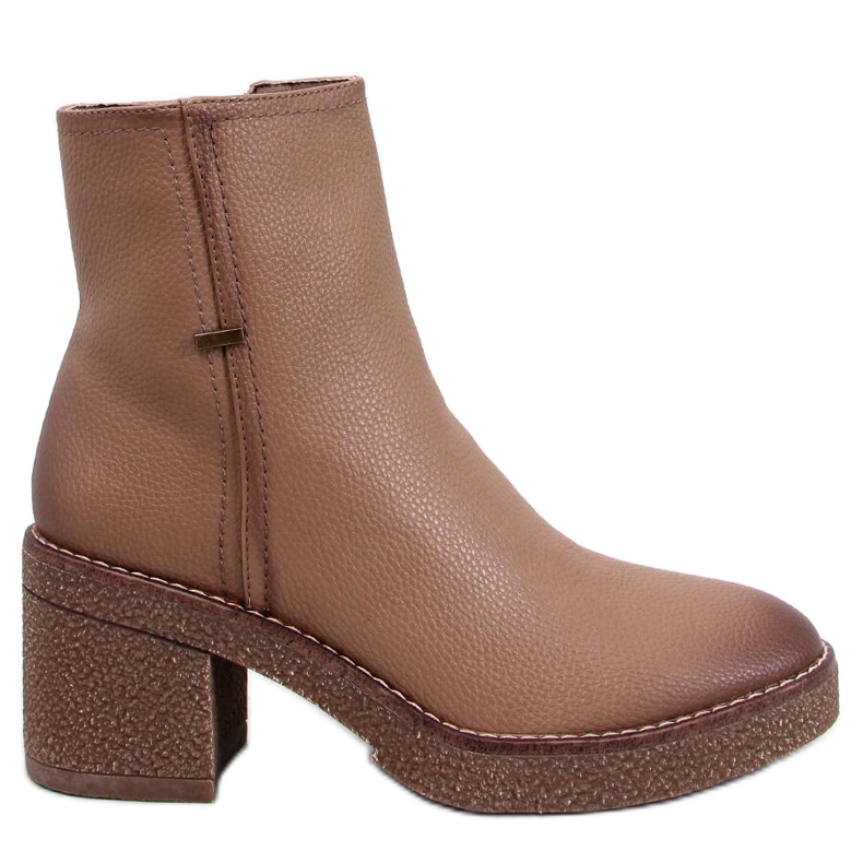 Tamika Beige Gummi-Stiefeletten mit hohen Absätzen