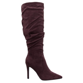 Klassische High-Heel-Stiefel von Danielle Brown braun