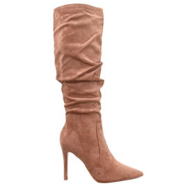 Klassische Danielle Camel Stiletto-Stiefel braun