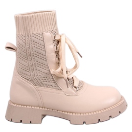Tierr Beige Pullover-Stiefeletten