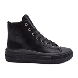 Isolierte Damen-Sneaker mit Reißverschluss, Schwarz, Big Star MM274023