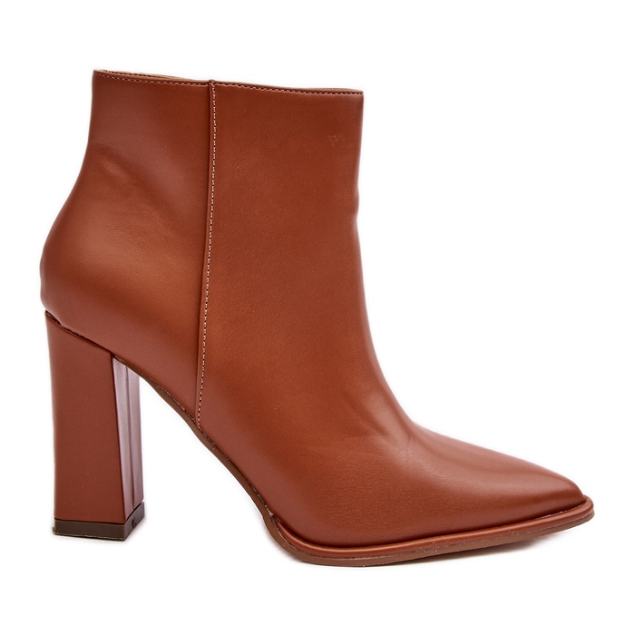 WS1 Damen-Lederstiefeletten mit hohem Absatz in Braun von Saitana