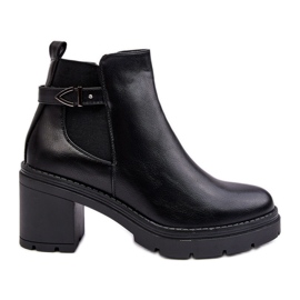 Damen-Stiefeletten mit massivem High Heel in Schwarz von Belinda