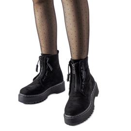 Schwarze Doganella-Stiefeletten mit Reißverschluss