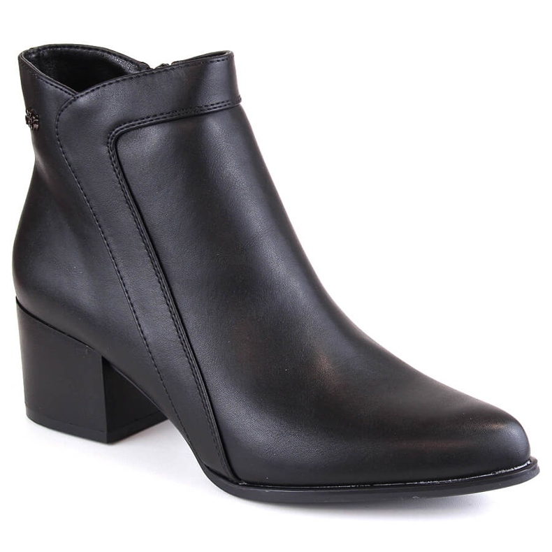 Isolierte schwarze Damen-Stiefeletten mit hohen Absätzen von Sergio Leone BT633